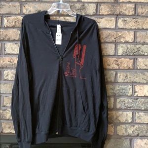 Black knit light weight zip up xxl
